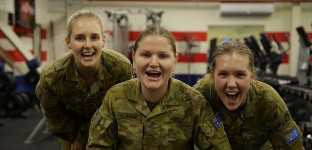 Defence force personnel shout outs to their NRL clubs