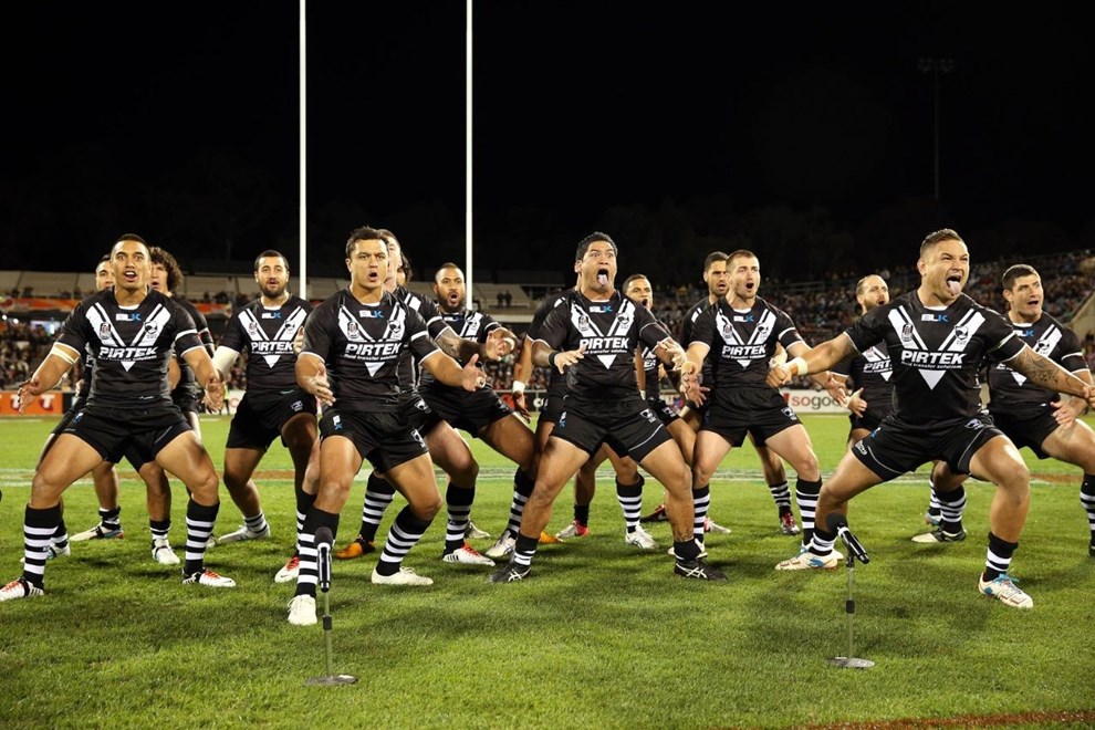 Haka time for the Kiwis before the 2013 Anzac Test in Canberra. Copyright image | www.photosport.co.nz