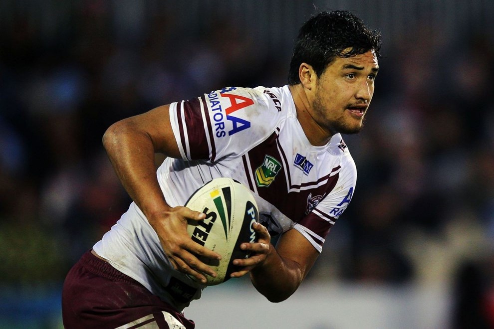 New Kiwi Peta Hiku bagged four tries in Manly's demolition of Canberra on Sunday. Copyright image: www.photosport.co.nz