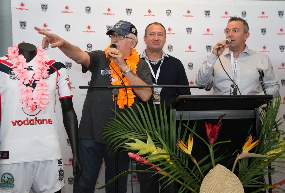 Sir Peter Leitch, Vodafone Warriors general manager football Dean Bell and chief executive Wayne Scurrah in the members' lounge at Eden Park last Sunday. Photo: www.photosport.co.nz