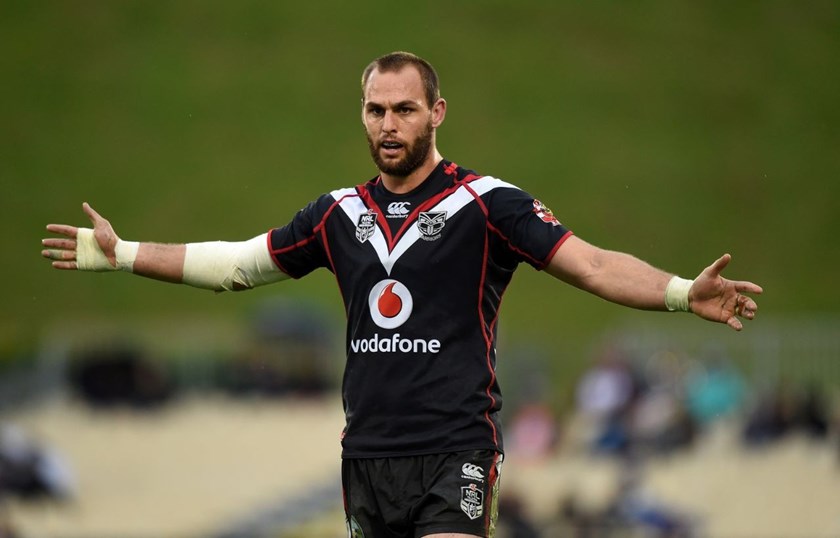 Simon Mannering. Vodafone Warriors v Gold Coast Titans. NRL Rugby League. Mt Smart Stadium, Auckland, New Zealand. Sunday 31 August 2014. Photo: Andrew Cornaga/www.Photosport.co.nz