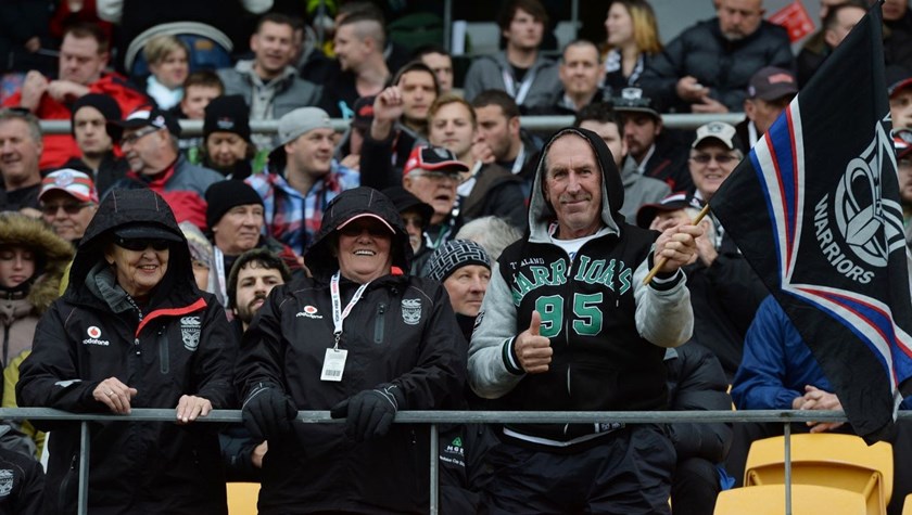 Fans. Vodafone Warriors v Gold Coast Titans. NRL Rugby League. Mt Smart Stadium, Auckland, New Zealand. Sunday 31 August 2014. Photo: Andrew Cornaga/www.Photosport.co.nz