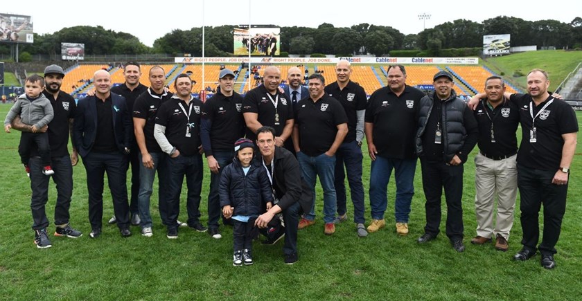 Old Boys and former Warriors players back at Mt Smart. Vodafone Warriors v Gold Coast Titans. NRL Rugby League. Mt Smart Stadium, Auckland, New Zealand. Sunday 31 August 2014. Photo: Andrew Cornaga/www.Photosport.co.nz