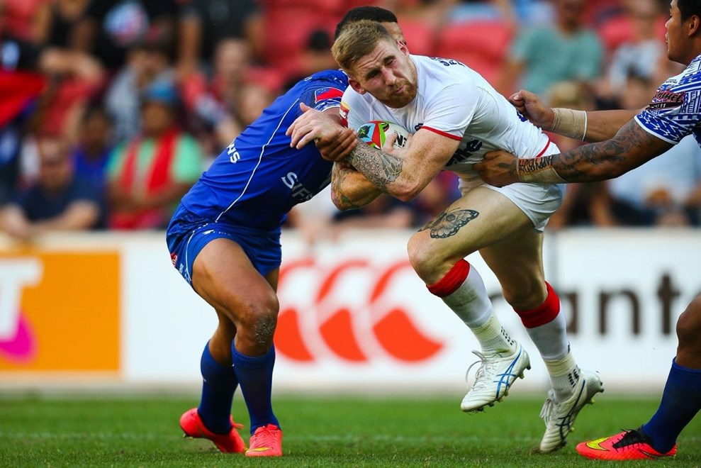 Sam Tomkins during the Four Nations test match between England and Samoa at Suncorp Stadium,  Brisbane Australia on October 18, 2014.
