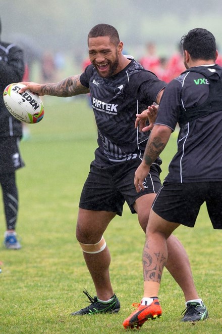 Manu Vatuvei at a Kiwis Training Session, Four Nations Rugby League, Glenfield, Auckland, New Zealand, Tuesday, October 28, 2014. Photo: David Rowland/Photosport
