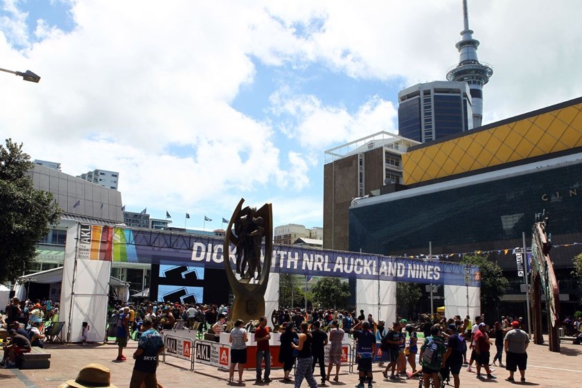 Fans and general views at the NRL Auckland Nines Festival and Fan Zone, Aotea Square, Auckland, New Zealand. Friday 30 January 2015. Copyright Photo: William Booth/www.Photosport.co.nz