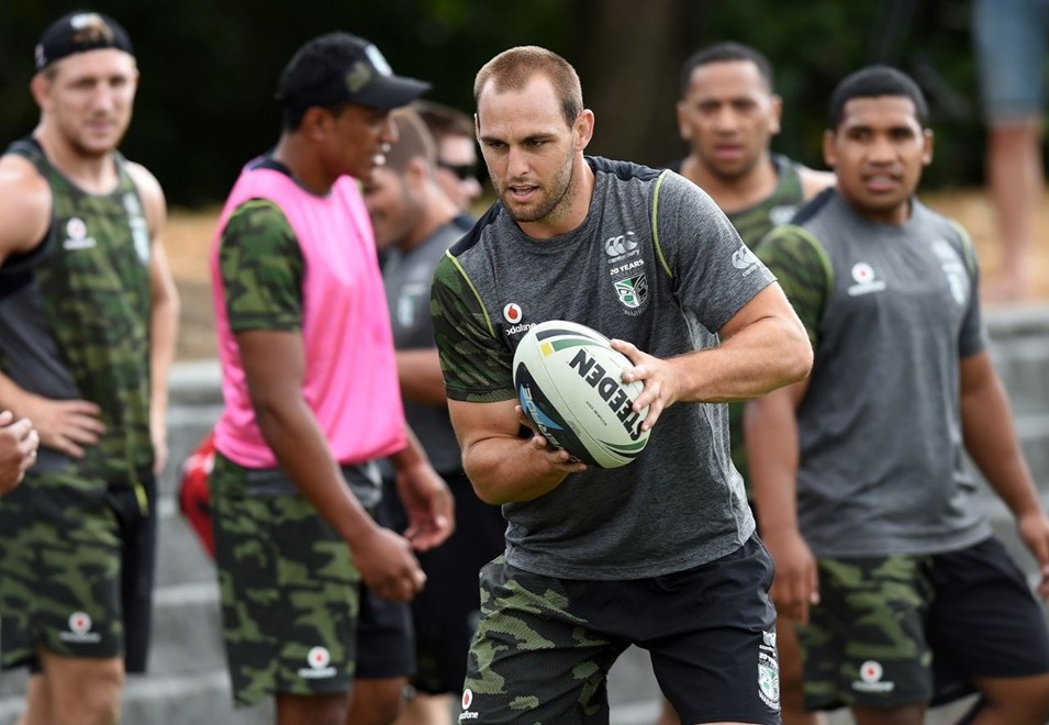 Simon Mannering during a Vodafone Warriors NRL rugby league training session. Mt Smart Stadium, Auckland. 22 January 2015. Copyright Photo: Andrew Cornaga/www.photosport.co.nz