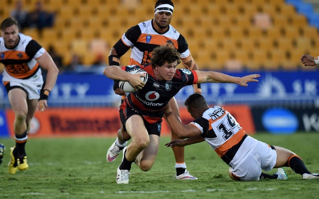 Charlie Gubb. Vodafone Warriors v  West Tigers. VB NSW Cup Rugby League. Mt Smart Stadium, Auckland. New Zealand. Saturday 11 April 2015. Copyright Photo: Andrew Cornaga/www.Photosport.co.nz