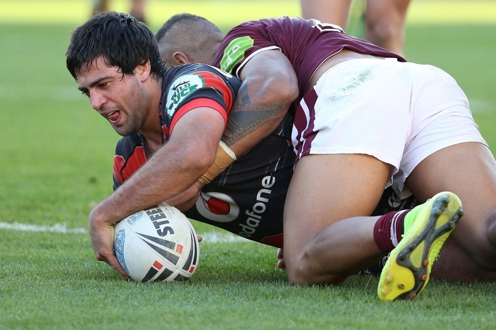 NZ Warriors player David Bhana scores a try  in the NSW Cup Rugby League, NZ Warriors v Sea Eagles at Mt Smart Stadium, Auckland, New Zealand. 25 July 2015. Copyright Photo: Fiona Goodall / www.photosport.nz