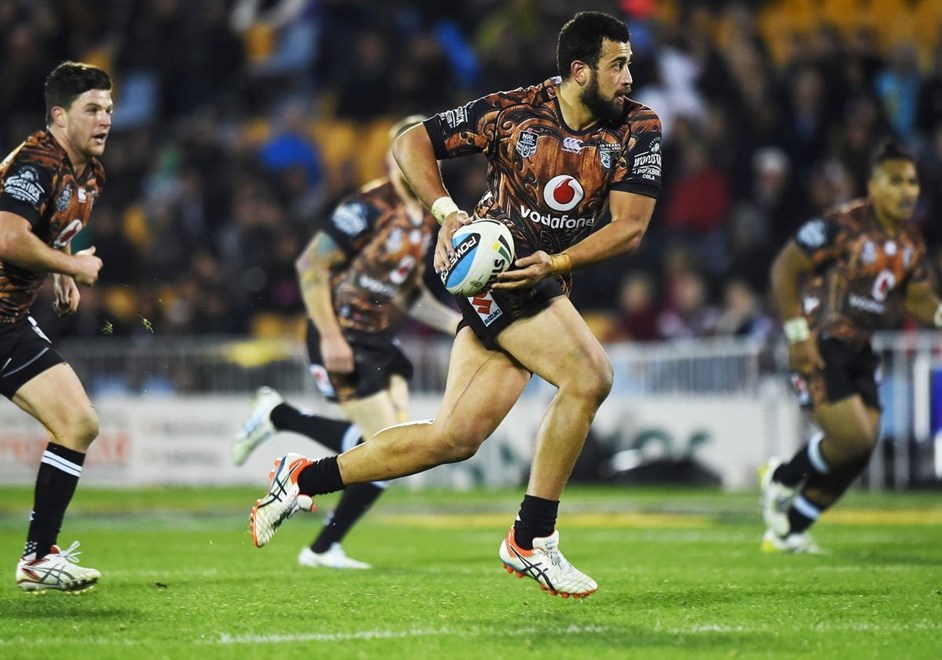 Ben Matulino during the NRL Rugby League match between the Vodafone Warriors and The Manly Sea Eagles at Mt Smart Stadium, Auckland, New Zealand. Saturday 25 July 2015. Copyright Photo: Andrew Cornaga / www.Photosport.nz