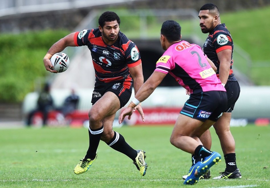 Sebastine Ikahihifo during the Vodafone Warriors v Penrith. VB NSW Cup Rugby League. Mt Smart Stadium, Auckland. New Zealand. Sunday 22 August 2015. Copyright Photo: Andrew Cornaga/www.Photosport.nz