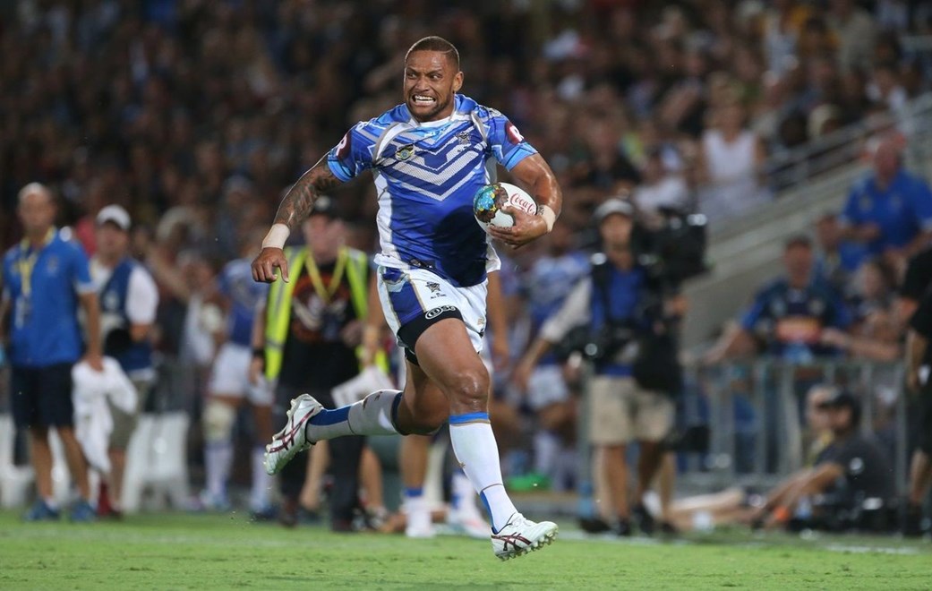 Rugby League - All Stars v Indigenous , Gold Coast 13 February 2015
NRL All Stars' Manu Vatuvei in action
Photograph :  Jason O'Brien