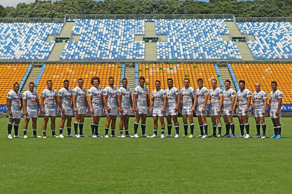 The Vodafone Warriors' Downer NRL Auckland Nines team (from left to right): Solomone Kata