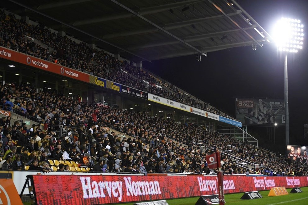 General view of fans in the East Stand. Vodafone Warriors v Sydney Roosters. NRL Rugby League. Mt Smart Stadium, Auckland, New Zealand. Sunday 19 June 2016. © Copyright Photo: Andrew Cornaga / www.Photosport.nz