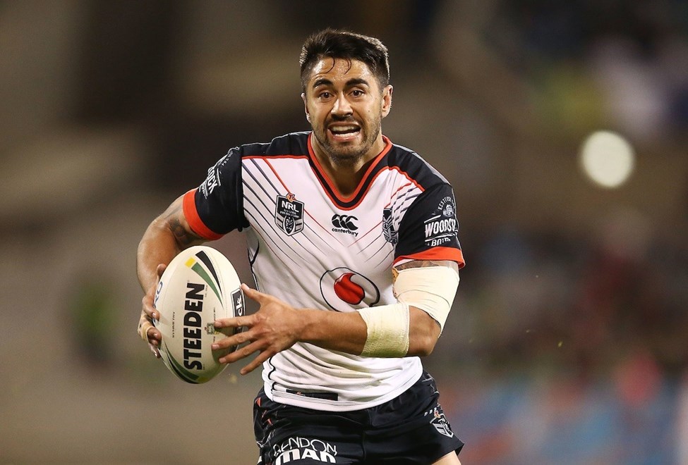 Shaun Johnson of the Warriors in action during the NRL Rugby League match between Canberra Raiders and Vodafone Warriors at GIO Stadium