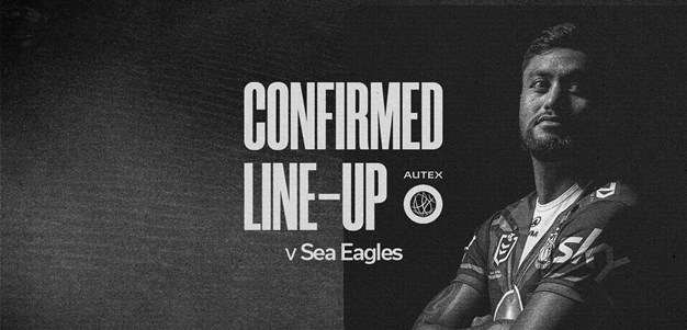 Confirmed Lineup: Taking on Sea Eagles as selected