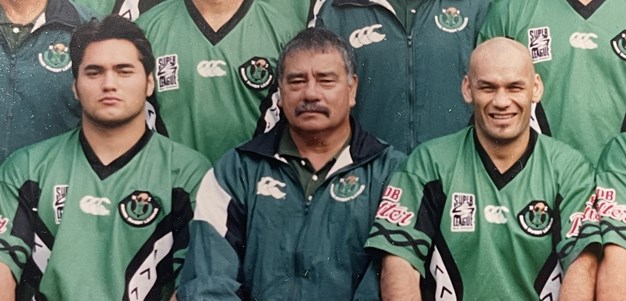 Pausing to pay tribute to successful former coach Cameron Bell