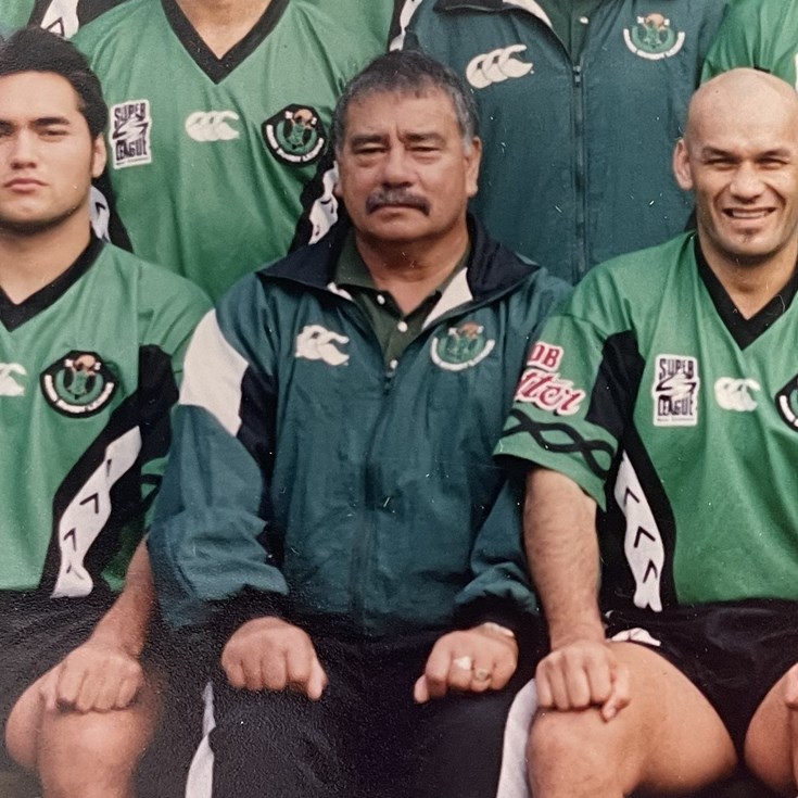 Pausing to pay tribute to successful former coach Cameron Bell