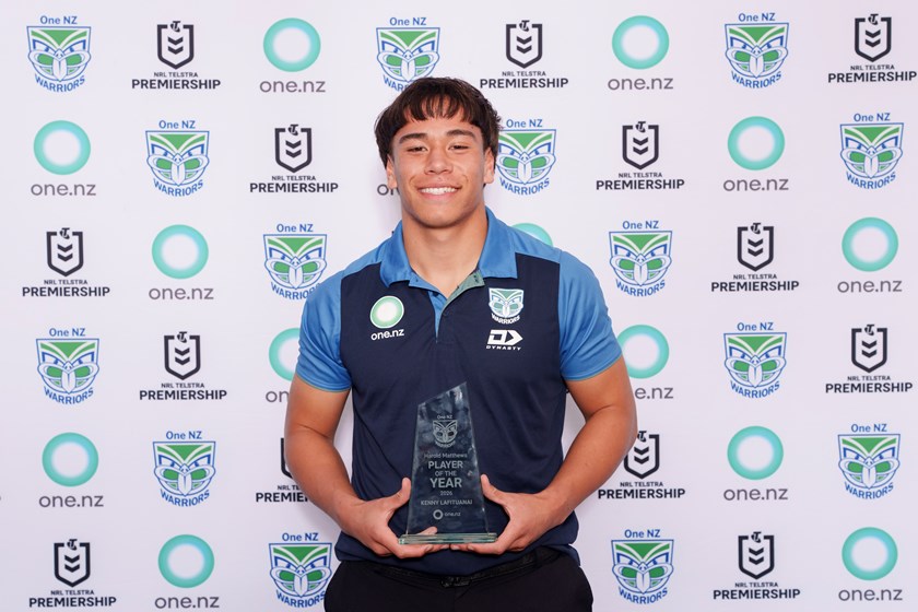 Front rower Kenny Lafituanai named One New Zealand Warriors' Harold Matthews Cup player of the year.